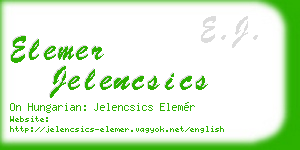 elemer jelencsics business card